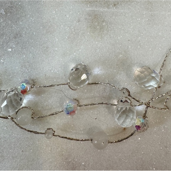 Three Strand Clear Beaded Necklace - Picture 3 of 4
